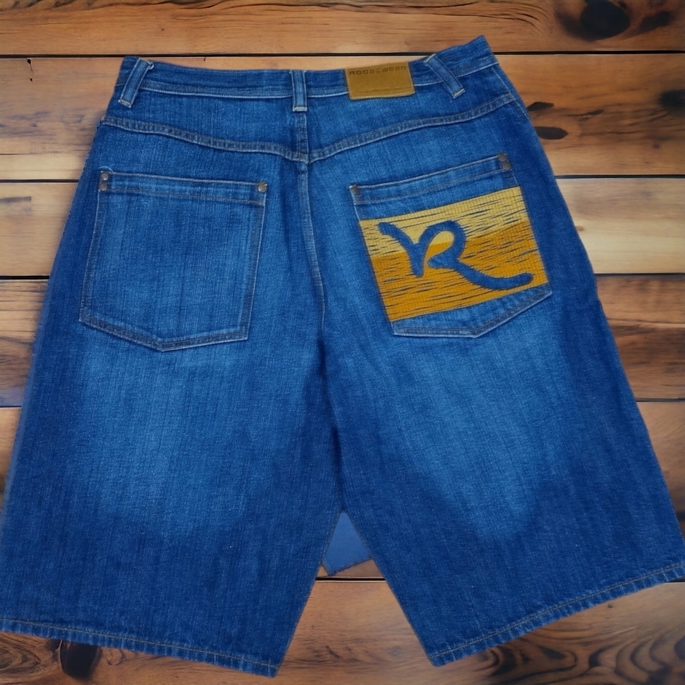 Rocawear Jean Shorts Mens Size 36 Y2K Hiphop Fashion Urban Summer Style